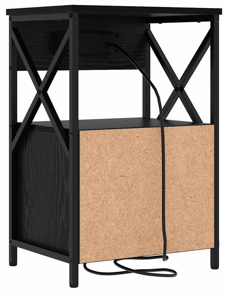 Éjjeliszekrény 2 pcs Musta tammi 40 x 31 x 60 cm Faanyag