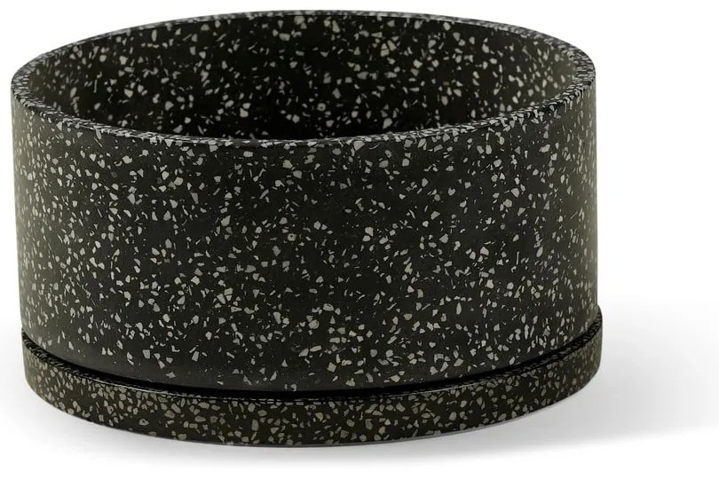 Terrazzo 2 db sötétszürke virágcserép - Bonami Selection
