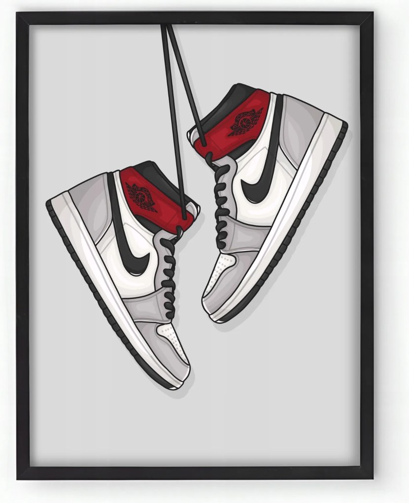Nike Jordan 1 High Grey Streetwear keretes poszter 30x40 Ajándék ötlet