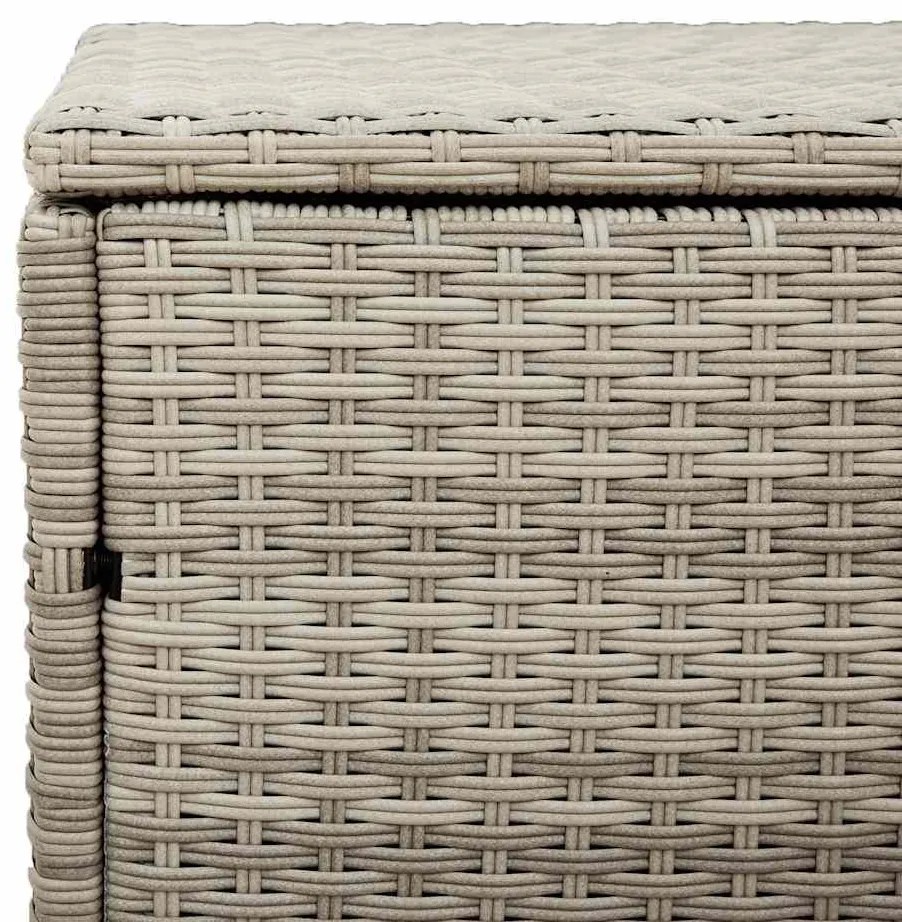 világosszürke polyrattan kerti tárolóláda 110x50x58 cm