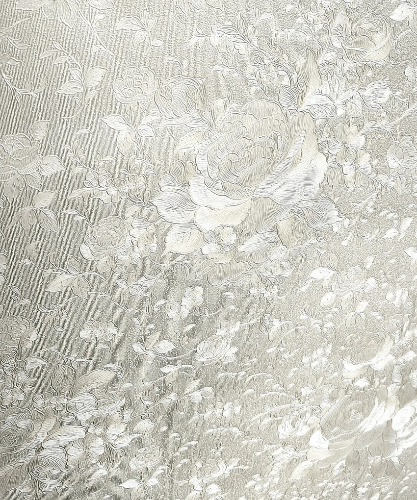 Fali tapéta finom virágok krémszínű háttér flizelin