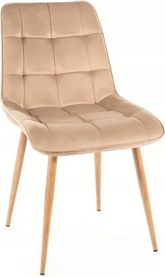 Kárpitozott szék Chic D Velvet tölgy/BÉZS Sig