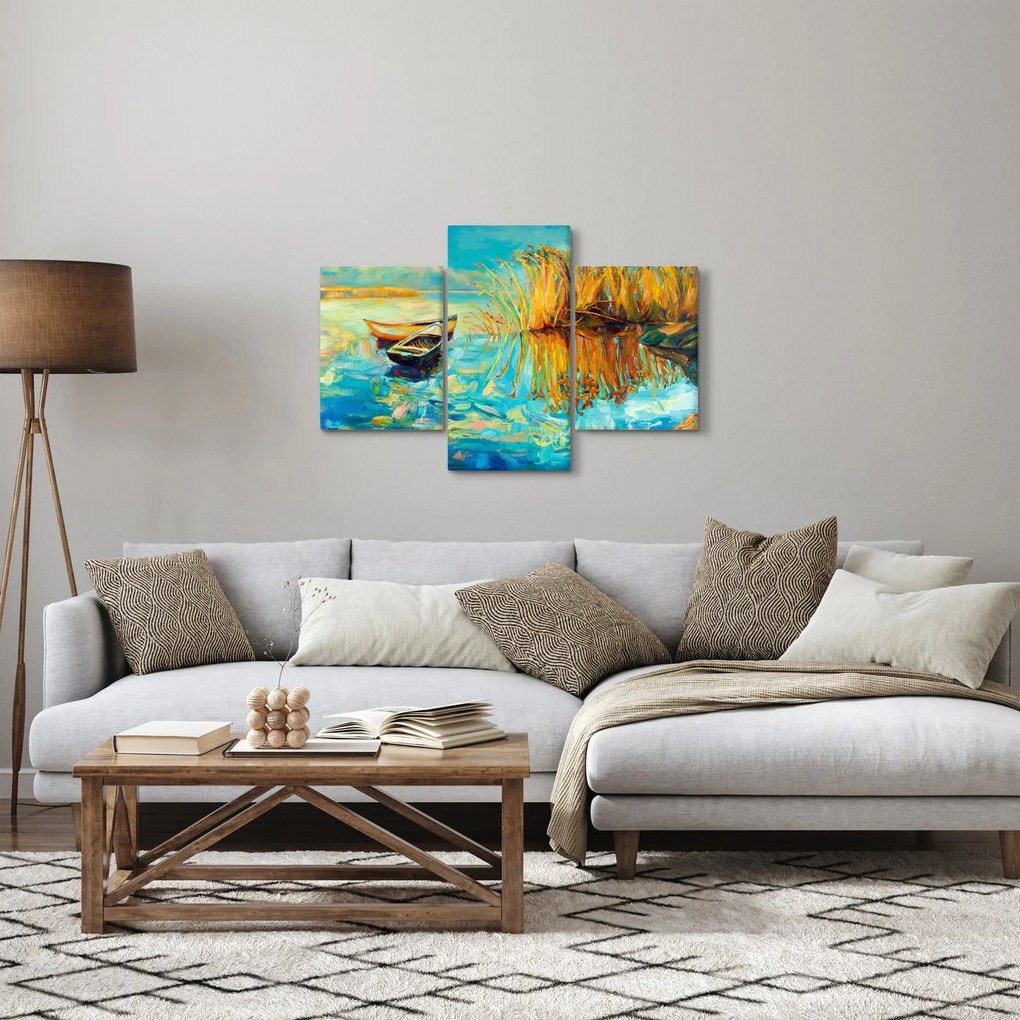 Kép - Tó csónakokkal (90x60 cm)