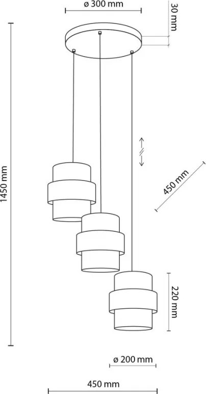 TK LIGHTING 6098 CALISTO Többágú Függesztett Lámpa Bézs, Fekete E27 IP20