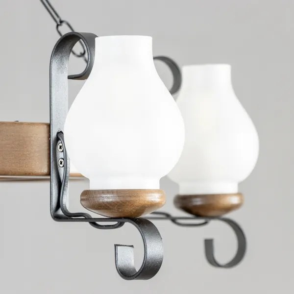 Brilagi - Láncos csillár ROATA 5xE14/40W/230V átm. 70 cm bükk/dió