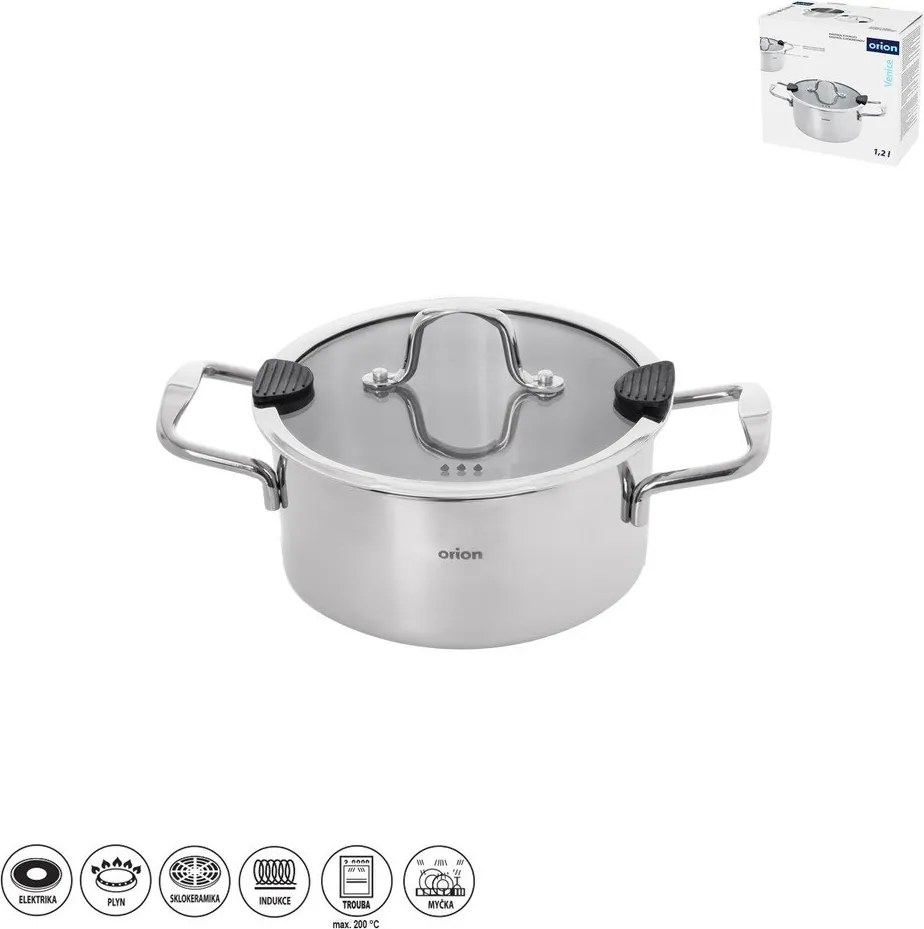 Rozsdamentes acél lábas fedővel 1,2 l Venice – Orion