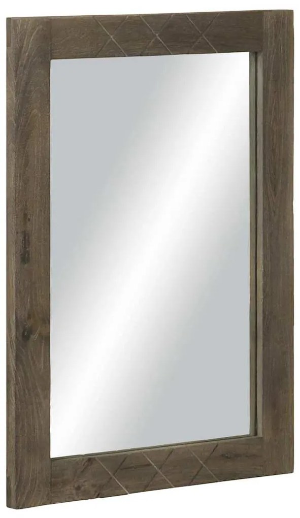 Fürdőszoba tükör szürke 50x3x70 cm tömörfa mangó szürke