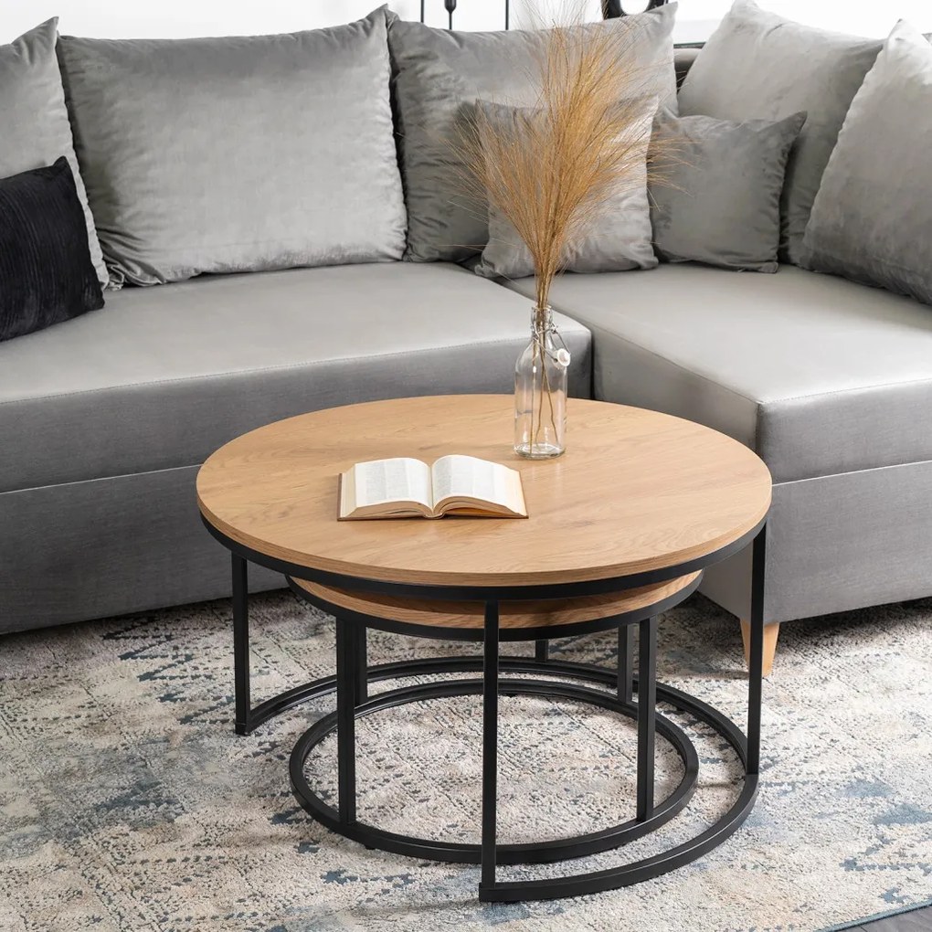 Dohányzóasztal szett Aranytölgy színben DELIA MAX