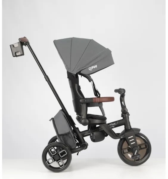 QPlay - Gyerek tricikli 7 az 1-ben COMFO MAX szürke