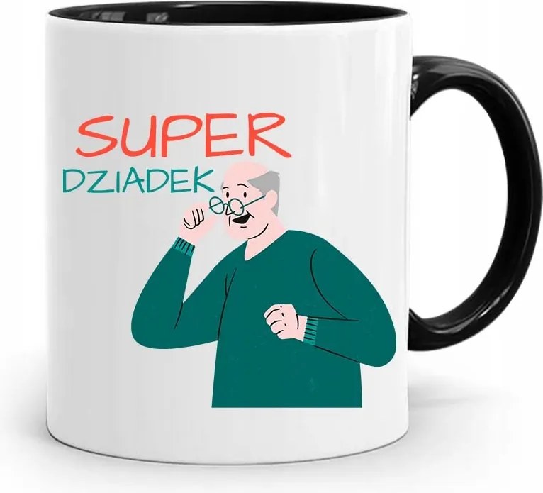 Fekete Bögre Nagypapa Napjára Szuper Nagypapa nyomott mintával