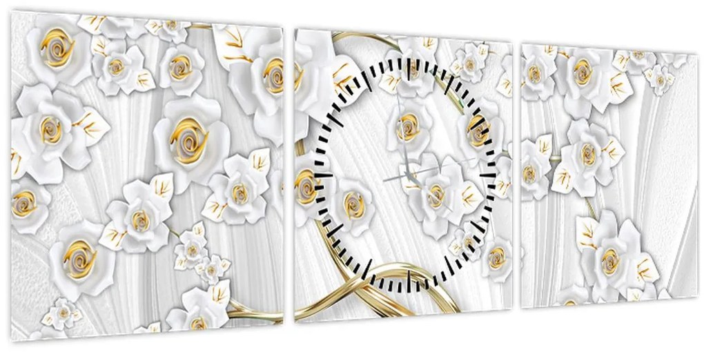 Kép - Fa arany díszítéssel (órával) (90x30 cm)