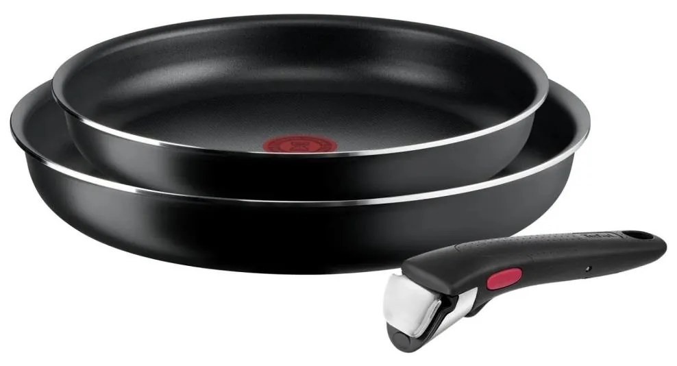 Tefal - Serpenyőkészlet 3 db INGENIO EASY COOK &amp; CLEAN BLACK