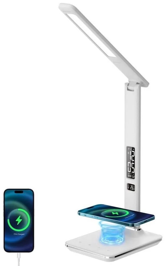 Immax Immax 08966L- LED Dimmelhető lámpa vezeték nélküli töltéssel KINGFISHER 8,5W/230V fehér IM0296