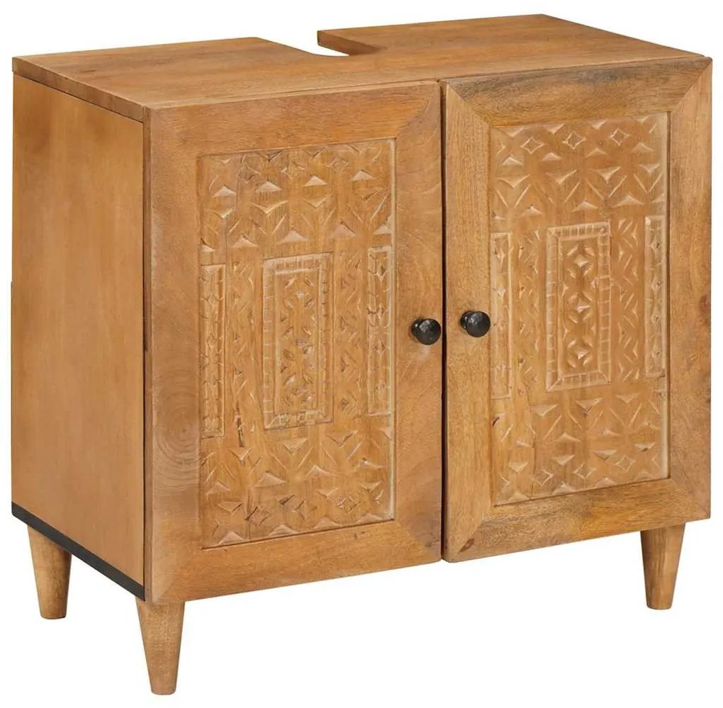 Fürdőszoba bútor szett tárolóval 2 pcs Barna 62 x 33 x 58 cm