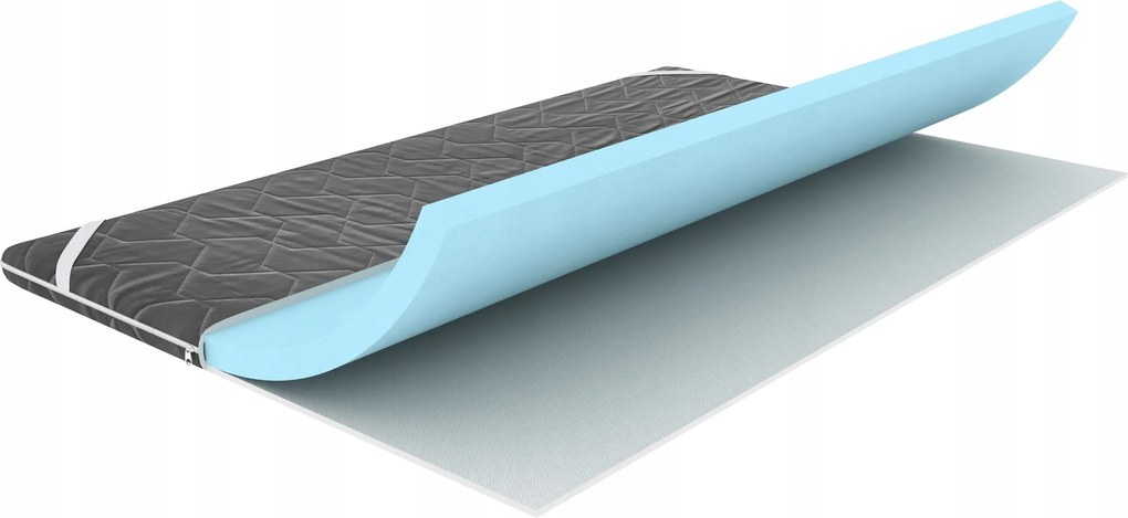 Topper Top fedőmatrac 90x200 5cm H3 közepes szürke huzat