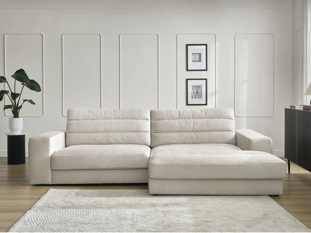 Bézs bársony sarokkanapé (jobb oldali-heverő résszel) Sierra – Bobochic Paris