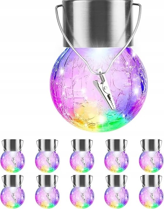 10 db lógó napelemes lámpa vízálló kerti teraszra