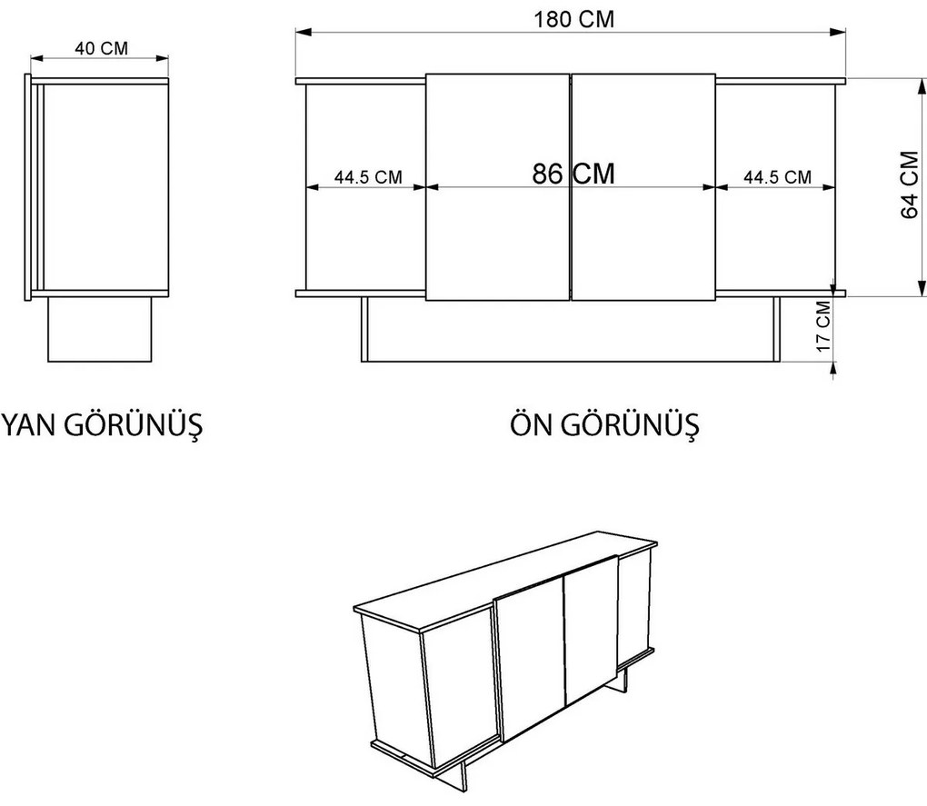 Diana Travertine és Walnut szekrény