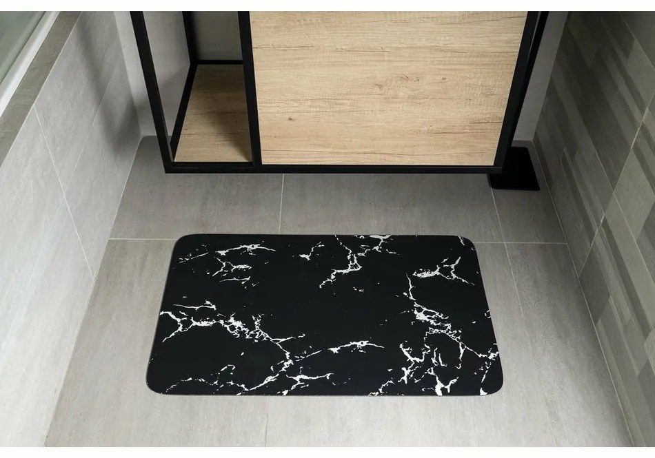 AQUALINE PCD011 fürdőszoba szőnyeg 50 x 80 cm,fekete/márvány