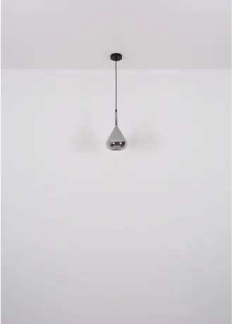 Globo 15542-3 Függeszték fém fekete matt, füstszínű üveg, fekete kábel, magassága lerövidíthető, HxSzxM: 900x200x1400mm, 3x E27 60W 230V izzók nélkül