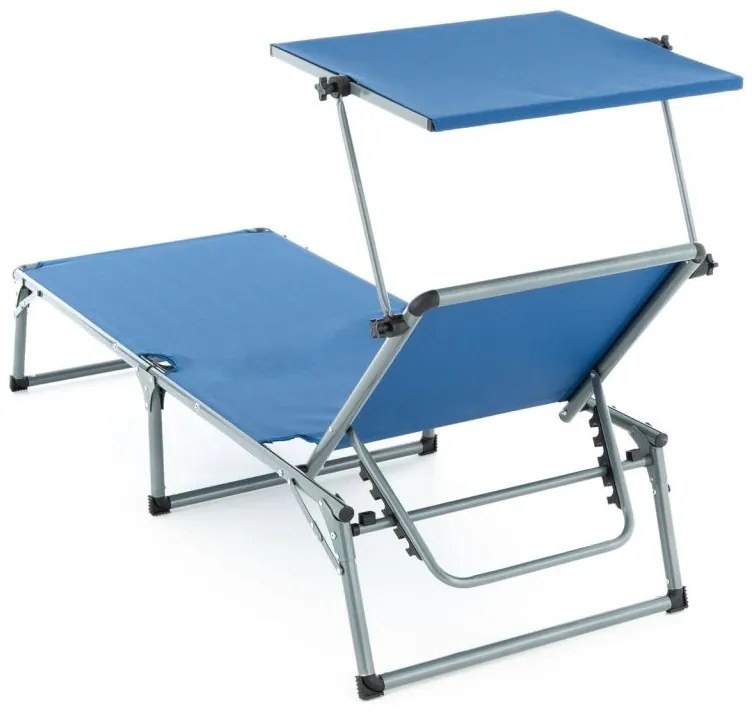 DIVERO Összecsukható kerti nyugágy tetővel XXL Kék