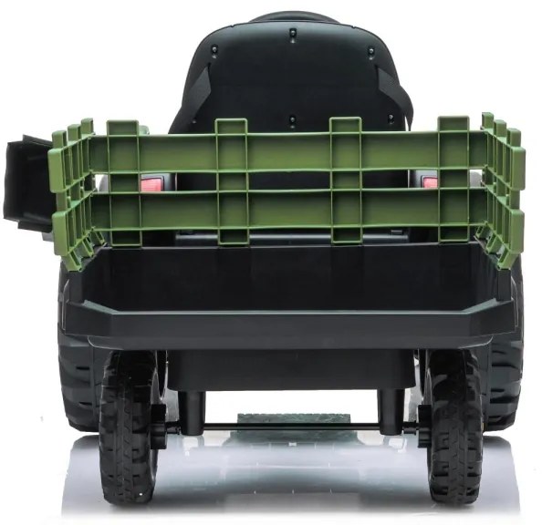 Elektromos traktor utánfutóval 2x30W/7000 mAh fekete/zöld + DO