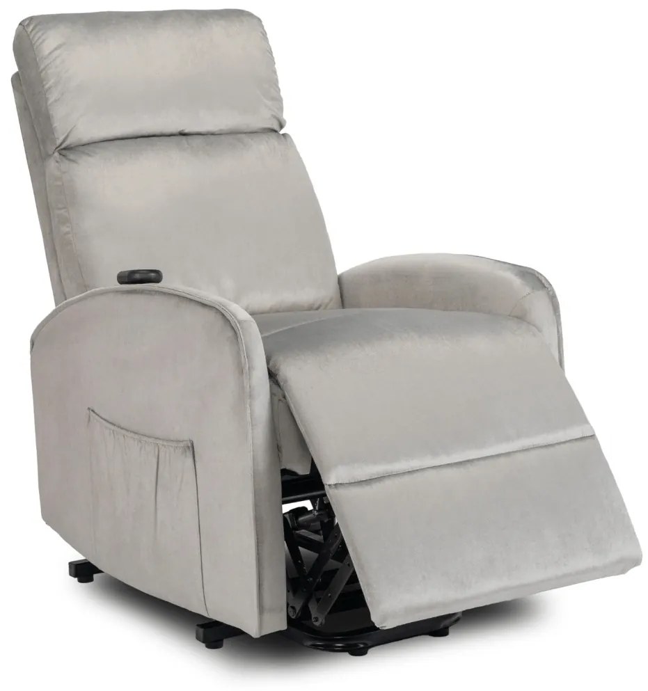 Elektromosan Vezérelhető TV és Relaxfotel Szürke Színben. Felállást Segítő Funkcióval. COLTON