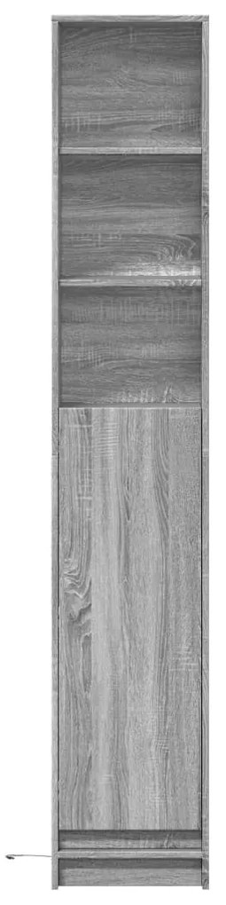 szürke sonoma szerelt fa tálalószekrény LED-del 36x32,5x200 cm