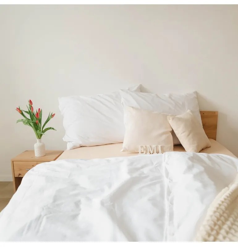 EMI fehér deluxe pamut ágyneműhuzat, Párna 70x90