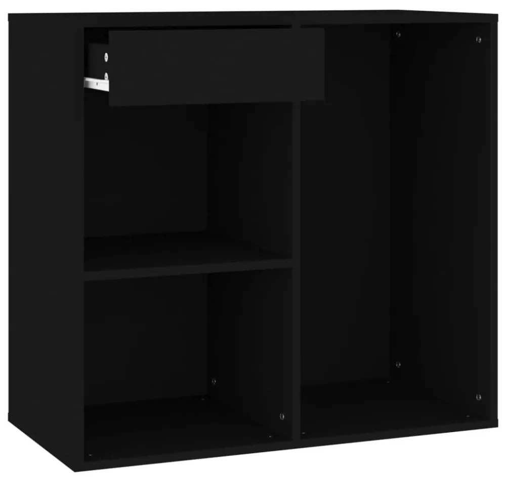 fekete szerelt fa pipereszekrény 80 x 40 x 75 cm