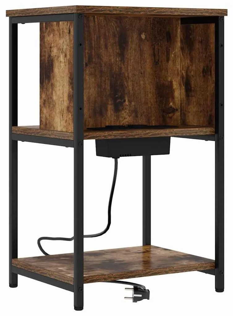 Éjjeliszekrény 2 pcs Füstölt tölgy 38 x 31 x 61 cm Faanyag