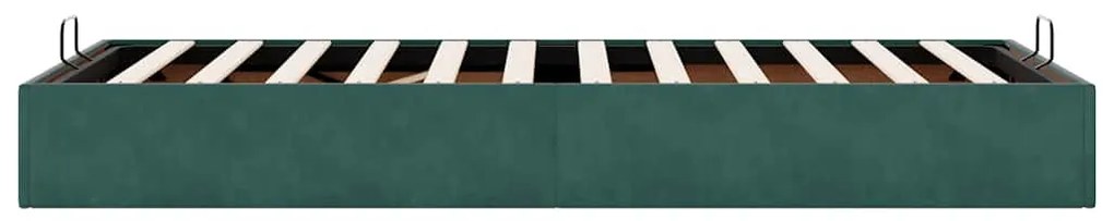 Ottomán ágykeret matrac nélkül Sötétzöld 90x190 cm Velvet