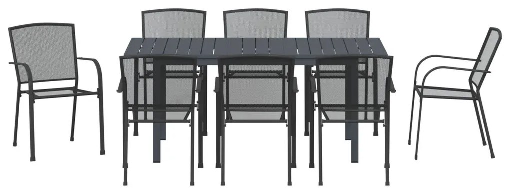9 részes kerti étkező garnitúra anthracite acél