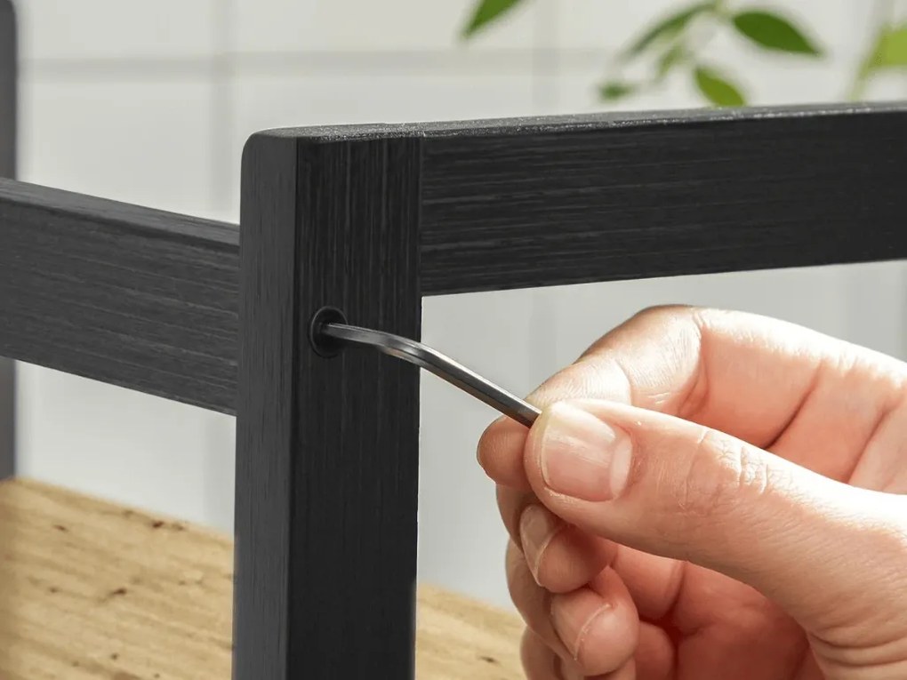 Asztali polc NORDEKO 41x41 cm, fekete / artisan tölgy