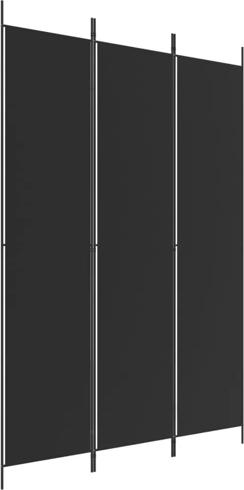 vidaXL 3 paneles fekete szövet térelválasztó 150x220 cm