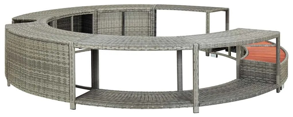 vidaXL szürke polyrattan jakuzzi-keret