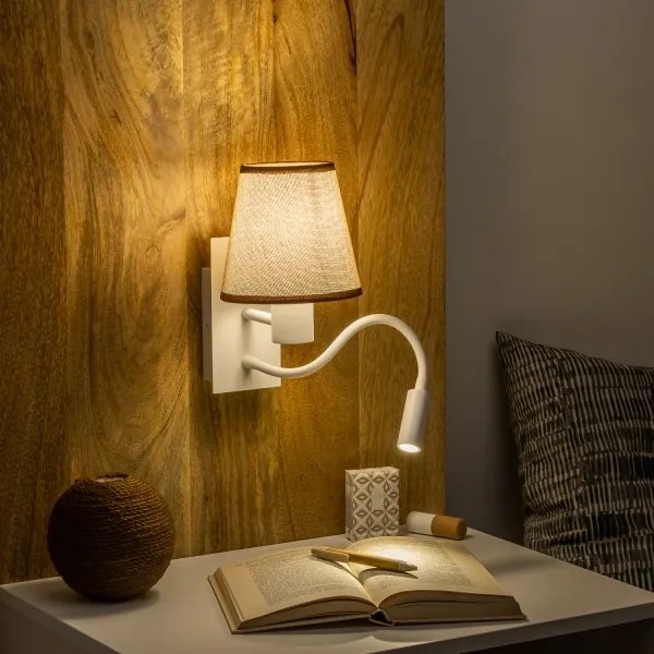 Brilagi - LED Fali lámpa NUBILA 1xE27/25W/230V + LED/3W fehér/barna