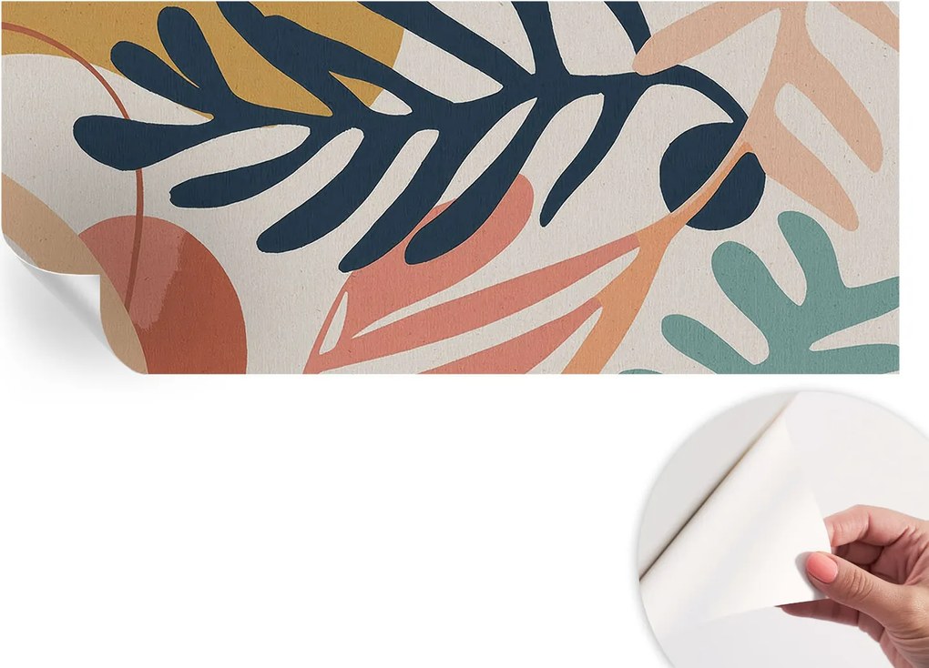 Mosható öntapadós fotótapéta étkezőbe Leveles minták 250x104 cm