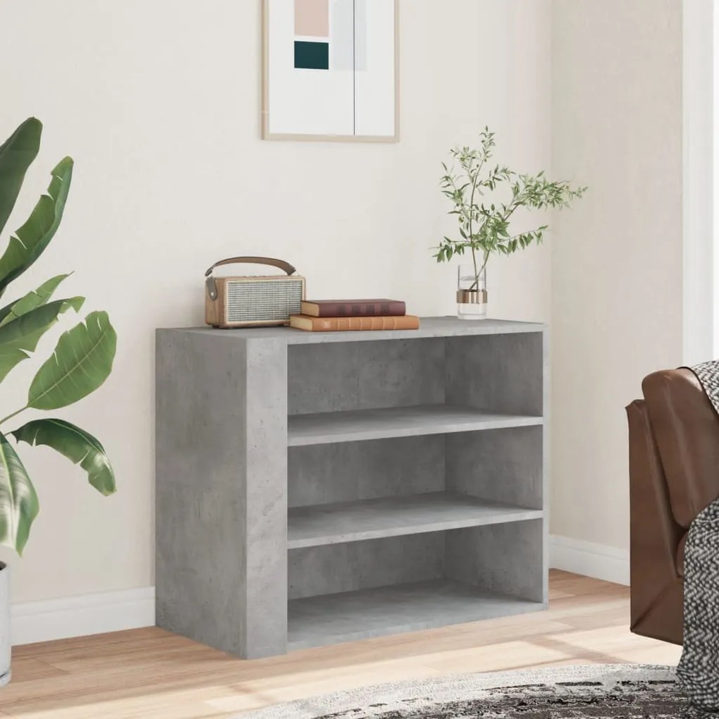 betonszürke szerelt fa faliszekrény 75 x 35 x 60 cm
