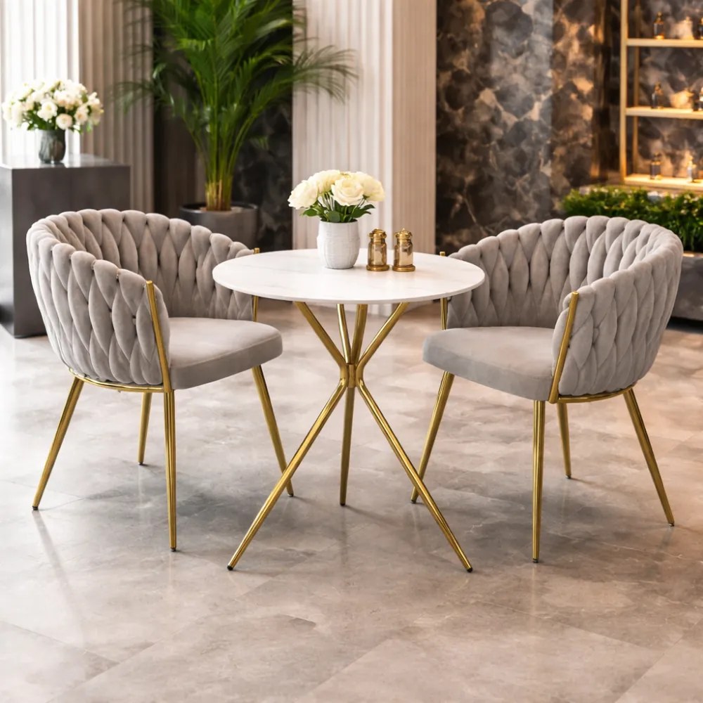 Étkezőszék, szürkésbarna Taupe Velvet szövet/gold króm arany, DEILA
