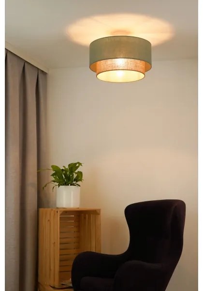 Duolla - Felületre szerelhető csillár BOHO 1xE27/15W/230V átm. 45 cm zöld/barna