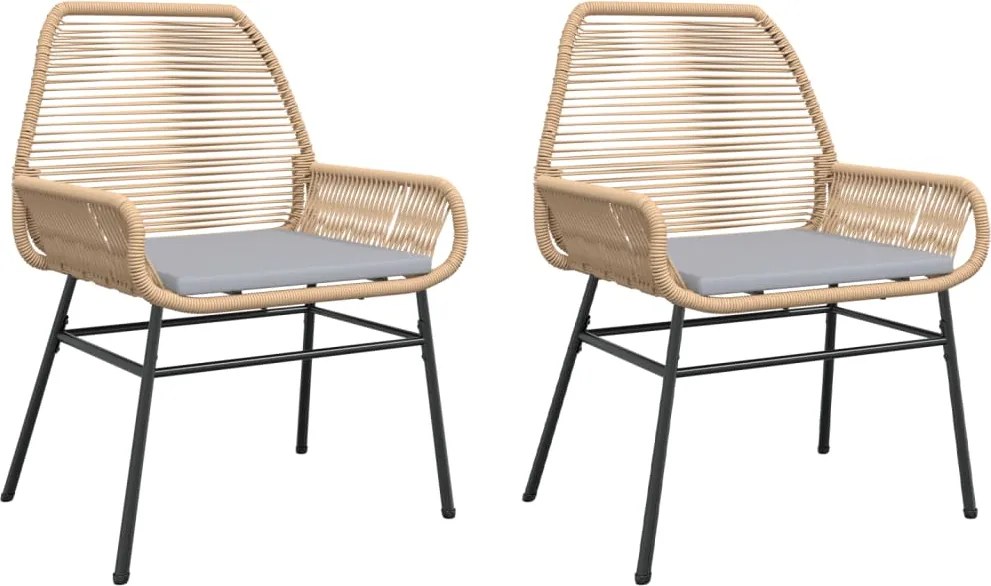 vidaXL 2 db barna polyrattan kerti szék párnákkal