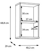Fali fürdőszobai szekrény VENOM zöld/artisan tölgy
