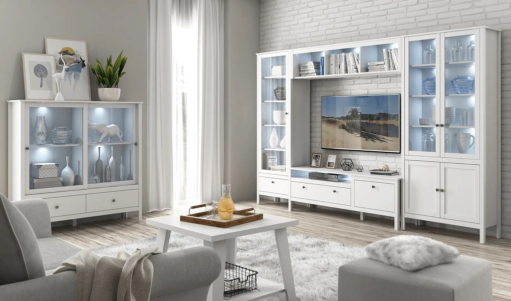 Vitrin 1W1S, fehér, OLJE