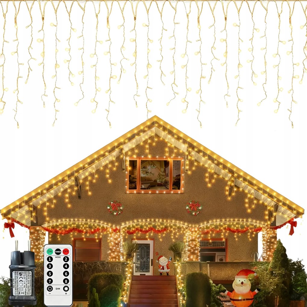 Kerti fényfüzér 35M Távirányítóval és időzítővel 8 üzemmód vízálló