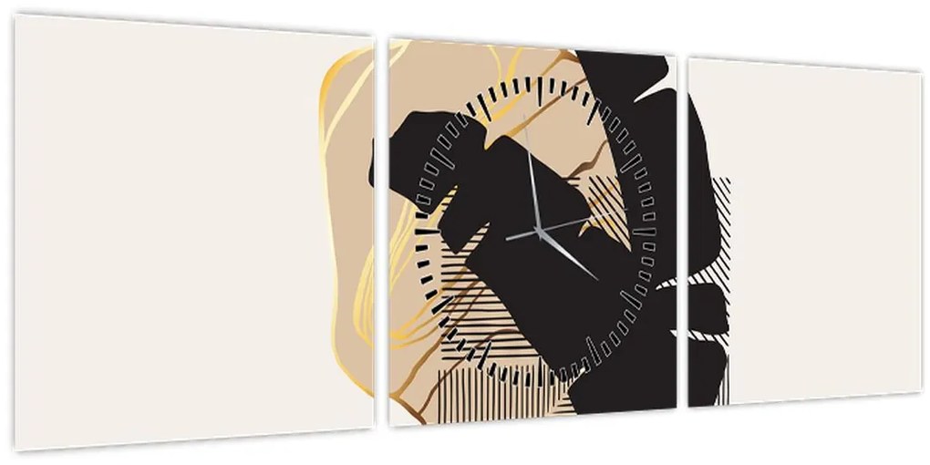 Kép - Absztrakció trópusi levelekkel N⁰4 (órával) (90x30 cm)