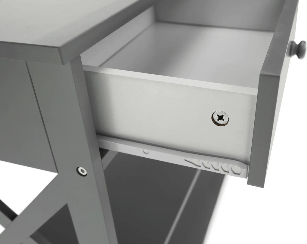 Konzolasztal, szürke, LOMIR