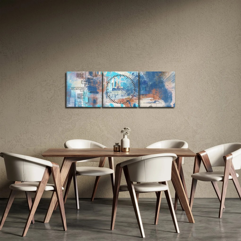 Kép - lovaglásra született, kék tónusok (órával) (90x30 cm)