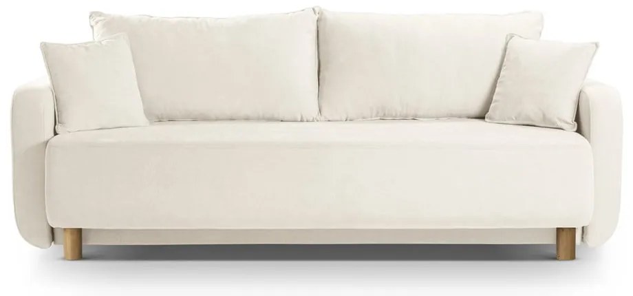 Krémszínű kinyitható tárolóhelyes kanapé 231 cm Elen – Micadoni