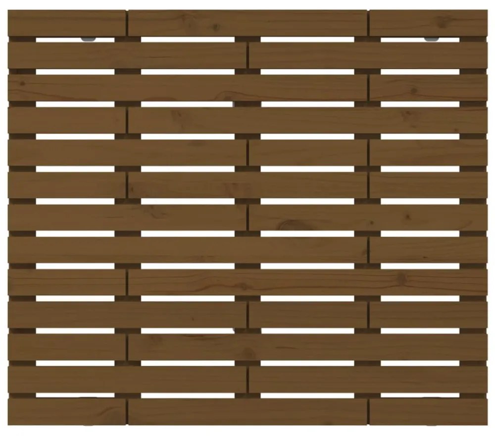 mézbarna tömör fenyőfa fali fejtámla 106 x 3 x 91,5 cm
